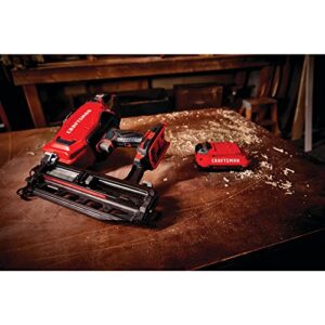 CRAFTSMAN V20 Cordless Finish Nailer Kit, Nail Gun, 16GA, 2-1/2 Nails, Battery and Charger Included (CMCN616C1)