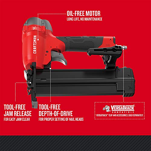 CRAFTSMAN Brad Nailer, 18GA, Pneumatic Nail Gun (CMPBN18K)