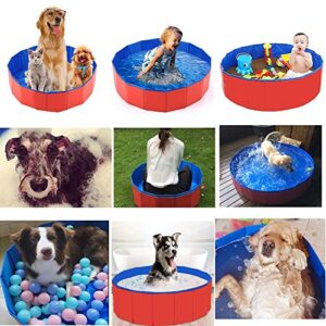 mcgrady1xm Collapsible Pet Dog Bath Pool, Kiddie Pool Hard Plastic Foldable Bathing Tub PVC Outdoor Pools for Dogs Cat Kid