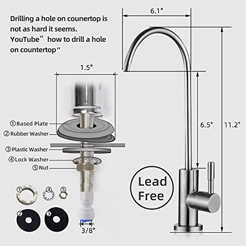 Geekpure 5 Stage Reverse Osmosis RO Drinking Water Filter System with Booster Pump Extra 4 Filters-75GPD