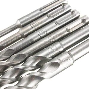 LOVPAIN6pcs SDS-Plus Rotary Hammer Drill Bit Set Round Handle Two Slots Impact Drill Bits 6mm 8mm 10mm 12mm 14mm 16mm