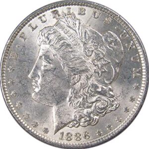 1886 morgan dollar choice about uncirculated 90% silver $1 us coin collectible