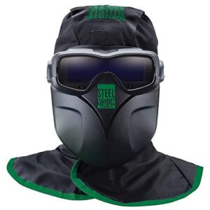 steel vision 32000 auto darkening welding helmet mask kit - welding goggles, mask, hood & bump cap