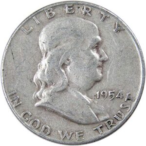 1954 d franklin half dollar ag about good 90% silver 50c us coin collectible