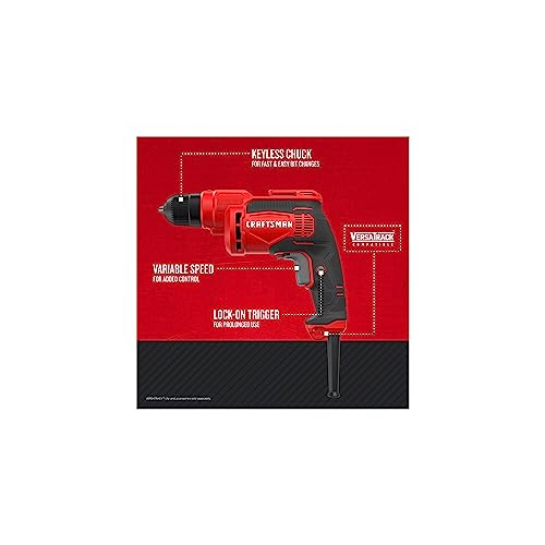 CRAFTSMAN Drill/Driver, 3/8 inch, 7 Amp, Corded (CMED731)