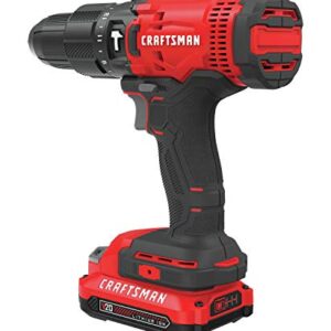 CRAFTSMAN V20 Cordless Hammer Drill Kit, 1/2 inch, 2 Batteries and Charger Included (CMCD711C2)