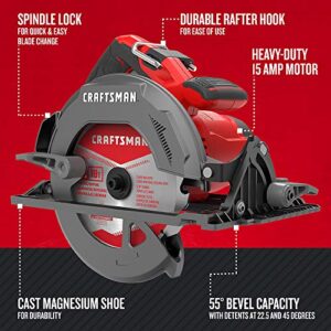 CRAFTSMAN Circular Saw, 7-1/4 inch, 15 Amp, Corded (CMES510)