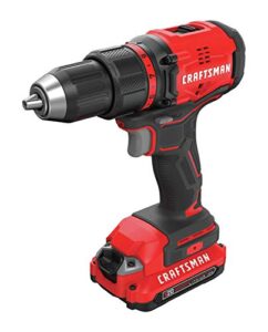 craftsman v20 cordless drill/driver kit, 1/2 inch, battery and charger included (cmcd710c2)