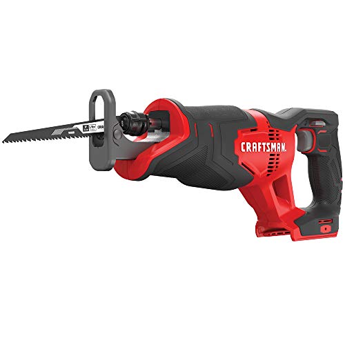 ​​CRAFTSMAN V20 Reciprocating Saw, Cordless, 3,000 RPM, Variable Speed Trigger, Quick Easy Blade Change, Bare Tool Only (CMCS300B)