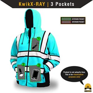 KwikSafety - Charlotte, NC - SAGE Safety Jacket [PREMIUM QUILTED STITCHING] Class 3 ANSI Tested OSHA Compliant Mens Fleece Hoodie/Yellow XL