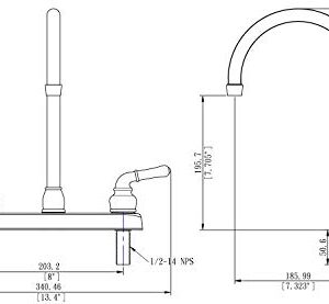 Pacific Bay Lynden Modern High Arc Kitchen Sink Faucet - Metallic Plating Over ABS Plastic - (Polished Chrome)