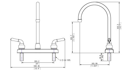 Pacific Bay Lynden Modern High Arc Kitchen Sink Faucet - Metallic Plating Over ABS Plastic - (Polished Chrome)