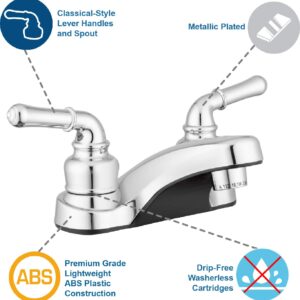Pacific Bay Lynden Bathroom Sink Faucet - Metallic Plating Over Lightweight ABS Plastic (Chrome)