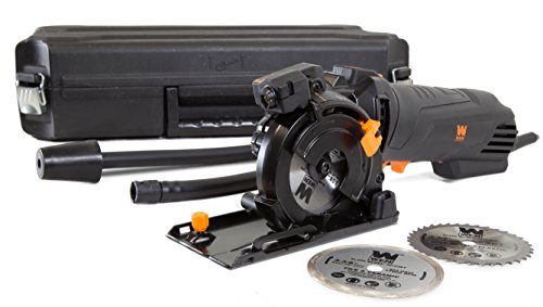 WEN 4.2-Amp 3-3/8-Inch Plunge Cut Compact Circular Saw with Laser, Carrying Case, and Three Blades (36704)