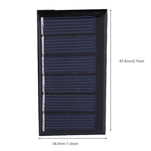 ASHATA Solar Panel,2Pcs Polycrystalline Silicon Solar Panel Portable 3V 80mA Small Mini Solar Panels for DIY Battery Power Charger Module,67.5x34.5mm