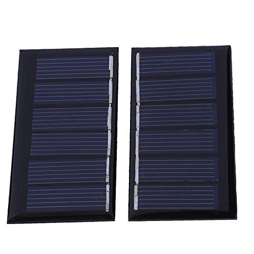 ASHATA Solar Panel,2Pcs Polycrystalline Silicon Solar Panel Portable 3V 80mA Small Mini Solar Panels for DIY Battery Power Charger Module,67.5x34.5mm