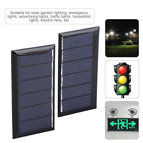 ASHATA Solar Panel,2Pcs Polycrystalline Silicon Solar Panel Portable 3V 80mA Small Mini Solar Panels for DIY Battery Power Charger Module,67.5x34.5mm