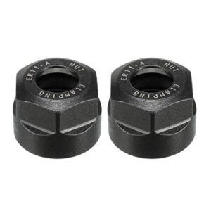 uxcell er11-a(m14) type collet clamping hex nuts for cnc milling chuck holder lathe 2 pcs