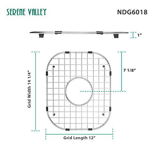 Serene Valley Sink Protector 12" x 14 1/4", Centered Drain with Corner Radius 3-1/2", NDG6018