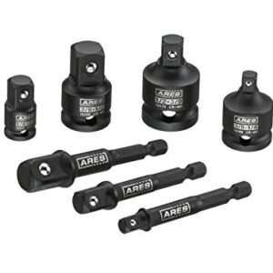 ARES 28000 - Impact 3-Inch Extension and Socket Adapter Set - Includes 3-Inch Extensions in 1/4-Inch Drive, 3/8-Inch Drive, and 1/2-Inch Drive, 2 Adapters, and 2 Reducers