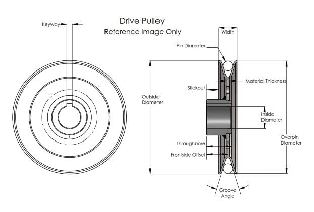 Terre Products - V-Groove/V-Belt Drive Pulley, 2'' Outside Diameter, 3/4" Bore, Die Cast, Z3A Zinc Alloy, Compatible Replacement for Chicago Die Cast 200A