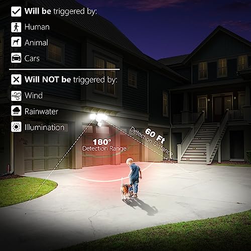 AmeriTop Motion Sensor Lights Outdoor, 2-in-1 Ultra Bright 3500LM 35W LED Security Flood Lights with Motion Sensor Mode & Dusk to Dawn Sensor Mode/ETL Certified, IP65 Waterproof