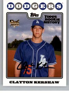 2018 topps archives rookie history clayton kershaw los angeles dodgers mlb baseball trading card