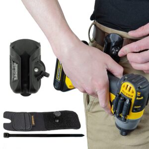 spider tool holster set - self locking, quick draw belt holster clip + elastic tool grip - improve the way you carry your power drill, driver, multitool, pneumatic, flashlight, hammer, saw and more! …
