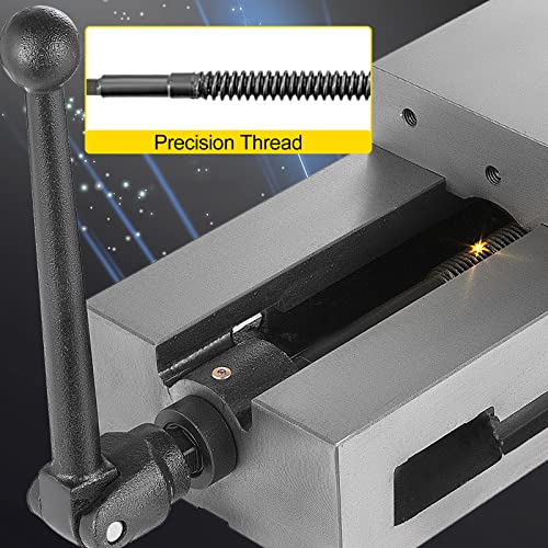 Mophorn High Precision Milling Vice 6 Inch,Bench Clamp Vise Nodular Cast Iron Material,Flat Clamp Vise Mill Vise for Milling Drilling Machine and Precision Parts Finishing