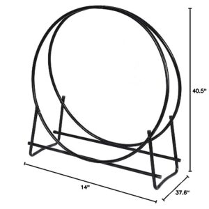 COSTWAY VD-3027OP Firewood Log Rack Hoop Tubular Steel Wood Storage Holder for, 40", Black