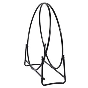 COSTWAY VD-3027OP Firewood Log Rack Hoop Tubular Steel Wood Storage Holder for, 40", Black