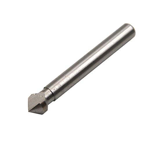 Wkstool 6mm Blade Diameter,90 Degree,Industry Chamfering Chamfer Metal Countersink End Mill Cutter Drill Bit,High Speed Steel,Deburring Tool Set (Ø6mm×6mmShank×50mmOAL, 1Flute)