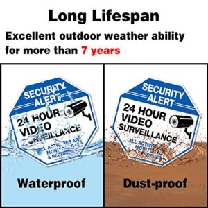 2-Pack Video Surveillance Signs, 10 x 10 Rust Free .040 Aluminum Security Warning Reflective Metal Signs, Indoor or Outdoor Use for Home Business CCTV Security Camera, UV Protected & Waterproof