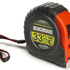 3 PACK - 33 Foot Tape Measure - Benchmark CXL Series - Measuring Tape/Tape Measures with Large Magnetic Claw Tip - Bulk Pack