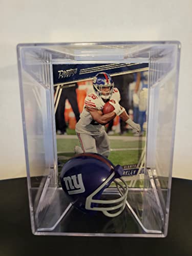 Saquon Barkley New York Giants Mini Helmet Card Display Collectible Panini Auto Shadowbox Autograph