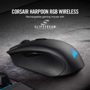 CORSAIR HARPOON WIRELESS RGB Gaming Mouse - 10,000 DPI - 6 Programmable Buttons - Lightweight - Bluetooth - USB - Black