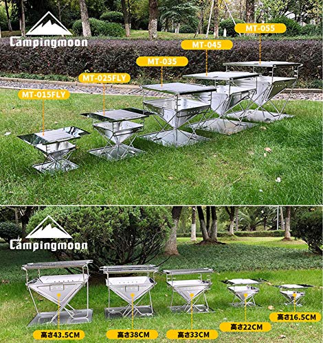 Campingmoon BBQ Grill Fire Pit Foldable Stainless Steel - Extra Large MT-055