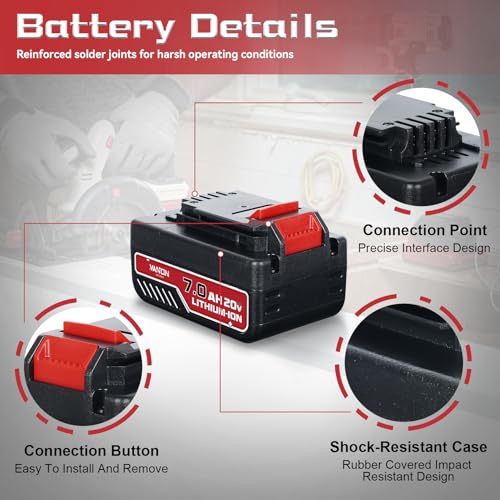 VANON 7.0Ah 20V PCC685L Batteries Replacement for Porter Cable 20V Battery Lithium PCC685LP PCC682L PCC680L PCC680LP 20Volts Batteries,Compatible with Porter Cable 20V Tools 2Packs