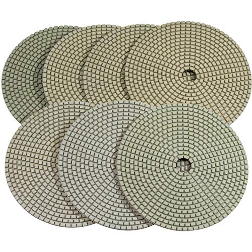 Stadea PPD123N 7" Dry Diamond Polishing Pads for Concrete Marble Travertine Terrazzo Floor Edges Countertop Polishing - Grit 100, Series Super C