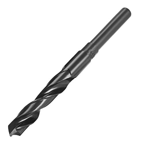 uxcell Reduced Shank Drill Bit 14mm High Speed Steel HSS 9341 Black Oxide with 1/2 Inch Straight Shank