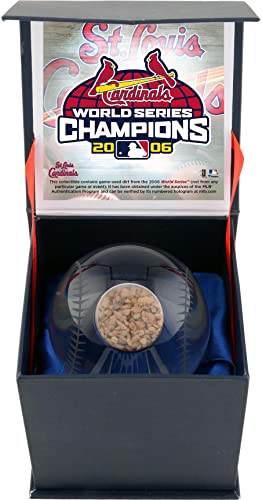 St. Louis Cardinals 2006 MLB World Series Champions Crystal Baseball with Game-Used 2006 World Series Dirt - MLB Game Used Baseballs