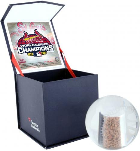 St. Louis Cardinals 2006 MLB World Series Champions Crystal Baseball with Game-Used 2006 World Series Dirt - MLB Game Used Baseballs