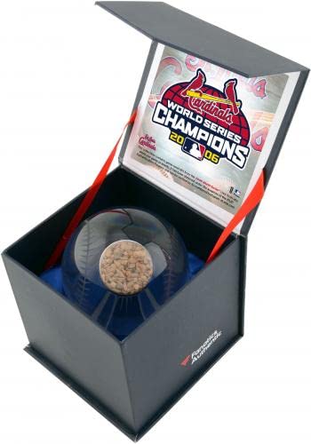 St. Louis Cardinals 2006 MLB World Series Champions Crystal Baseball with Game-Used 2006 World Series Dirt - MLB Game Used Baseballs