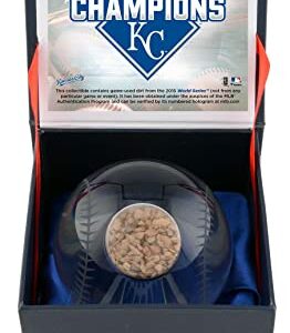 Kansas City Royals 2015 MLB World Series Champions Crystal Baseball with Game-Used 2015 World Series Dirt - MLB Game Used Baseballs