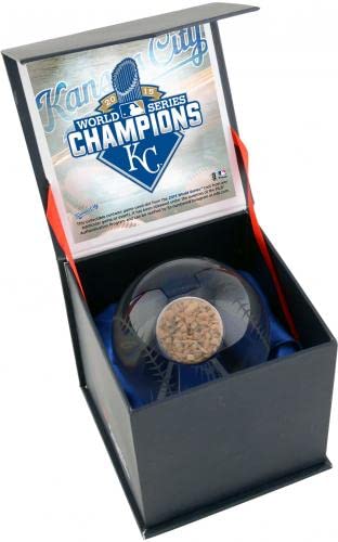 Kansas City Royals 2015 MLB World Series Champions Crystal Baseball with Game-Used 2015 World Series Dirt - MLB Game Used Baseballs