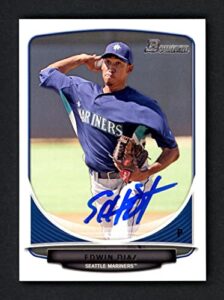 sale!! edwin diaz autographed 2013 bowman prospects rookie card #bp29 seattle mariners mcs holo stock #116569 - baseball slabbed rookie cards