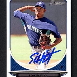 SALE!! Edwin Diaz Autographed 2013 Bowman Prospects Rookie Card #BP29 Seattle Mariners MCS Holo Stock #116569 - Baseball Slabbed Rookie Cards