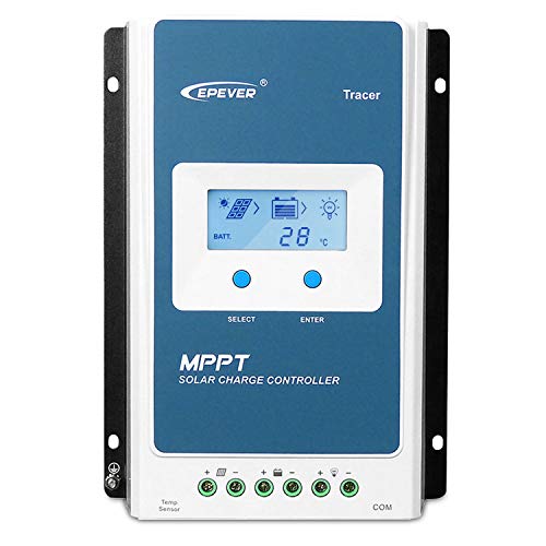 EPEVER MPPT Solar Charge Controller 40A Max PV 100V, 12V/520W, 24V/1040W, Common Negative Grounding, Work for Lead-Acid Sealed /Gel(AGM)/Flooded and Lithium Battery Charging(MPPT 40A)