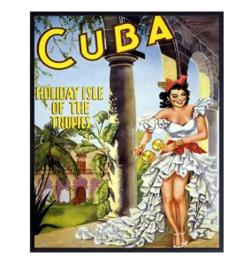 cuba travel poster vintage wall art print - 8x10 unframed photo - makes a great gift - chic home decor