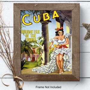 Cuba Travel Poster Vintage Wall Art Print - 8x10 Unframed Photo - Makes a Great Gift - Chic Home Decor